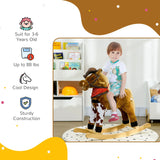 Plush Large Kids Rocking Horse With Realistic Sound - Omega Lifestyles