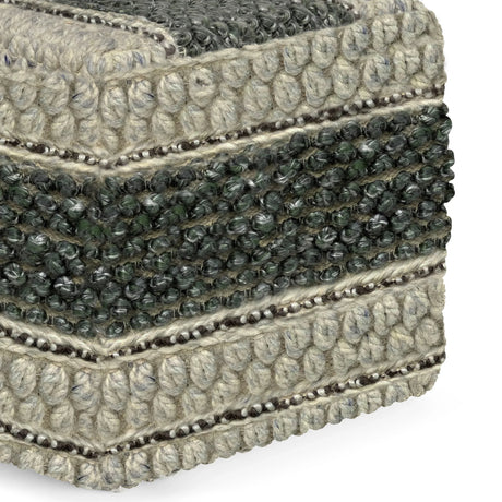 Handwoven Square Fabric Pouf With Supportive Filling - Omega Lifestyles