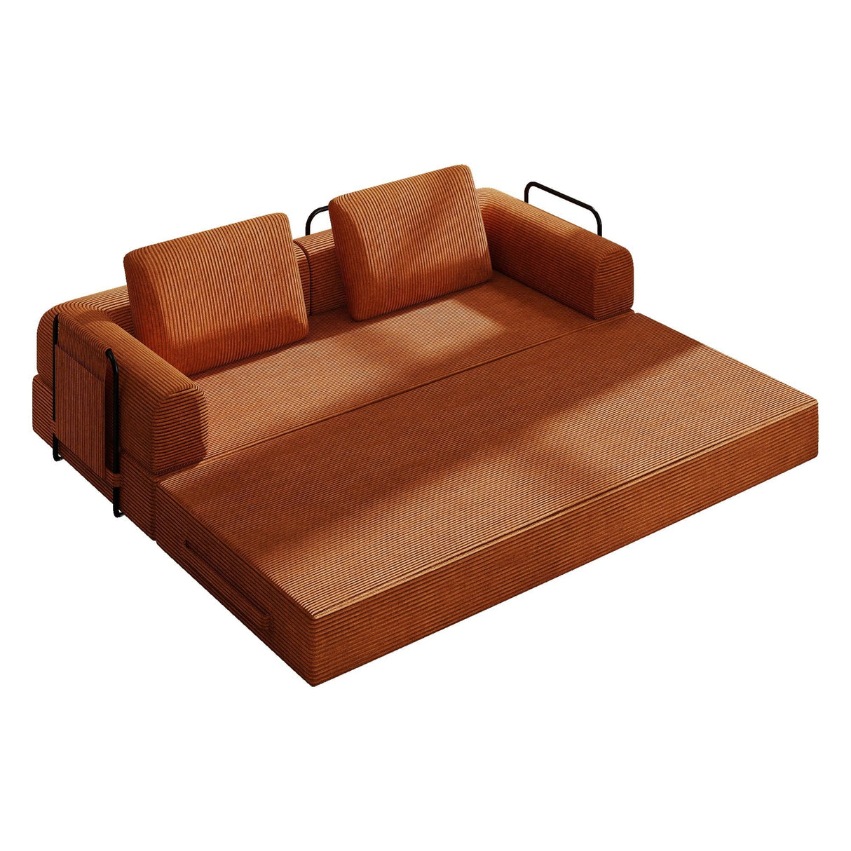 Convertible Foldable Corduroy Sofa Bed With Pillow - Omega Lifestyles