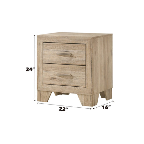 Natural Finish Synthetic Wood Nightstand With Drawers - Omega Lifestyles