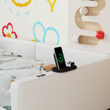 Twin Upholstered Platform Bed With Guardrail Charging Station - Omega Lifestyles