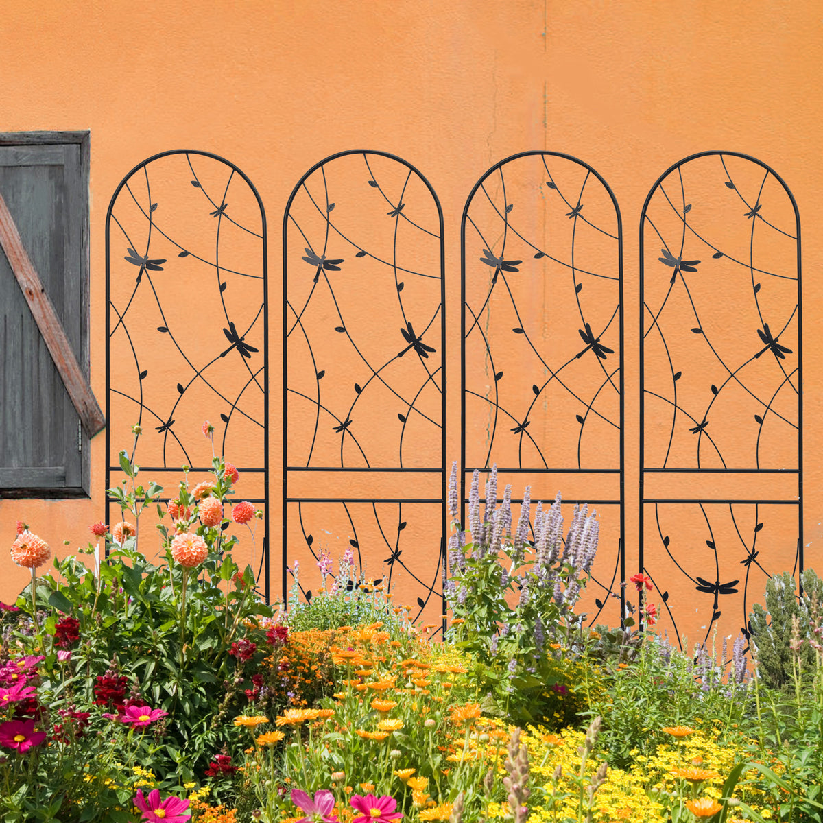 4-Pack Rustproof Iron Metal Garden Trellis For Climbing Plants