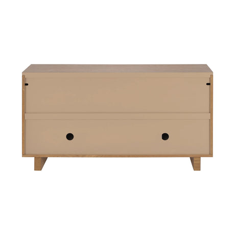 Modern Natural Finish MDF Metal 4-Door Sideboard Cabinet - Omega Lifestyles