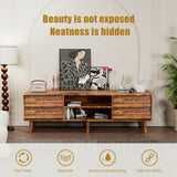 63-Inch Vintage Style Brown MDF TV Stand - Sleep Galleria