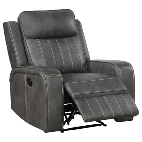 Grey Upholstered Plush Foam Recliner Chair - Omega Lifestyles