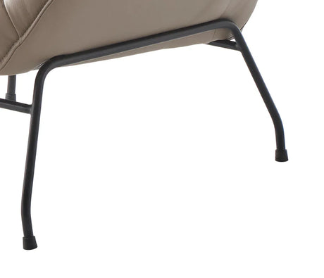 Khaki Top Grain Leather Accent Chair And Ottoman - Omega Lifestyles