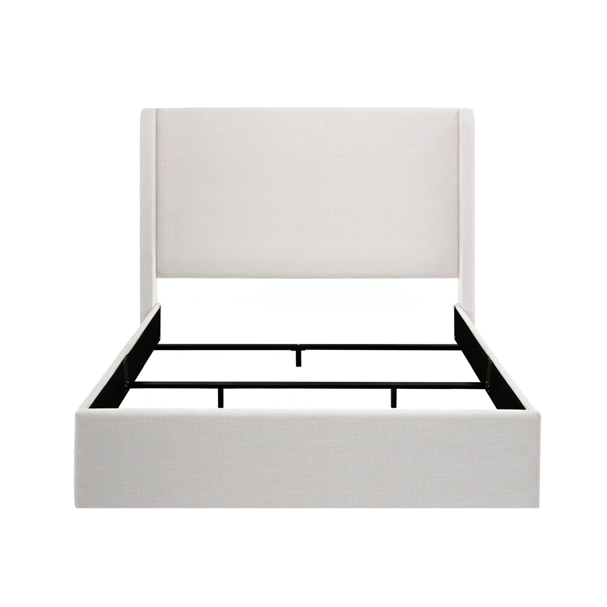 Queen Upholstered Wingback Chenille Fabric Bed Frame - Omega Lifestyles