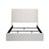 Queen Upholstered Wingback Chenille Fabric Bed Frame - Omega Lifestyles