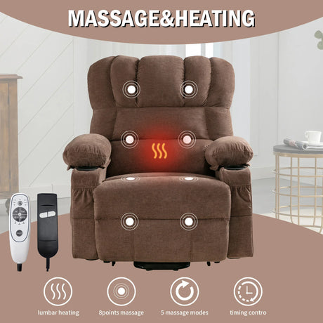 Power Electric Soft Massage Lift Lounge Chair With Heating - Omega Lifestyles