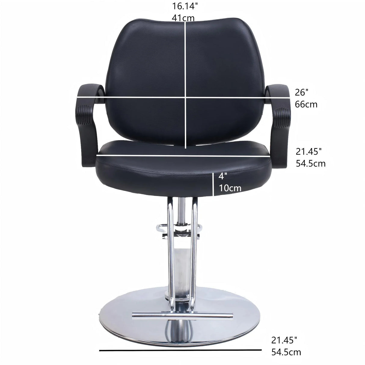 Adjustable Height Black PU Leather Barber Chair - Omega Lifestyles