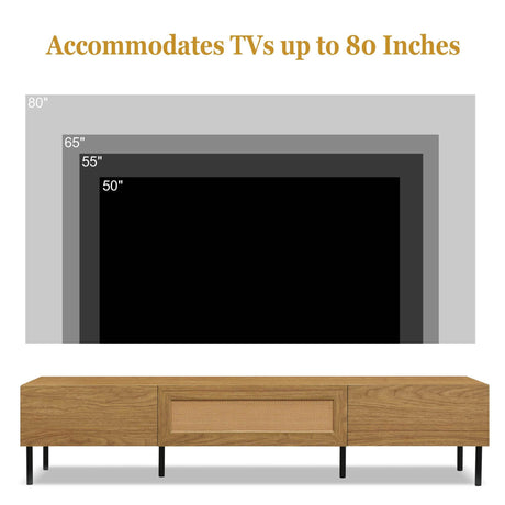 Boho Farmhouse Particle Board TV Stand Cabinet - Sleep Galleria