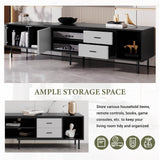 Modern Minimalist Black Grey MDF TV Stand - Sleep Galleria