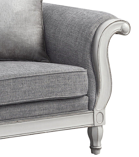 Gray Fabric Pocket Coil Loveseat With 3 Pillows - Omega Lifestyles