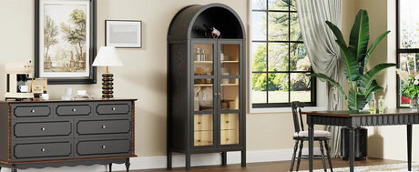 Modern Farmhouse Arched Sensor Light Storage Cabinet - Omega Lifestyles