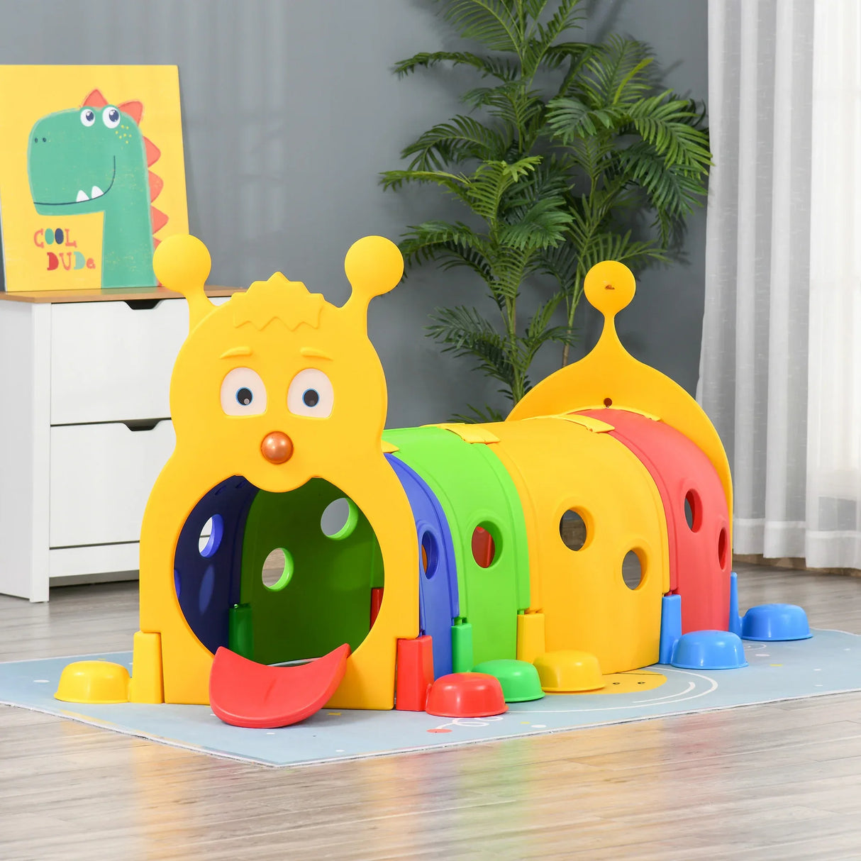 Colorful Kids Caterpillar Tunnel Play Structure Toy - Omega Lifestyles