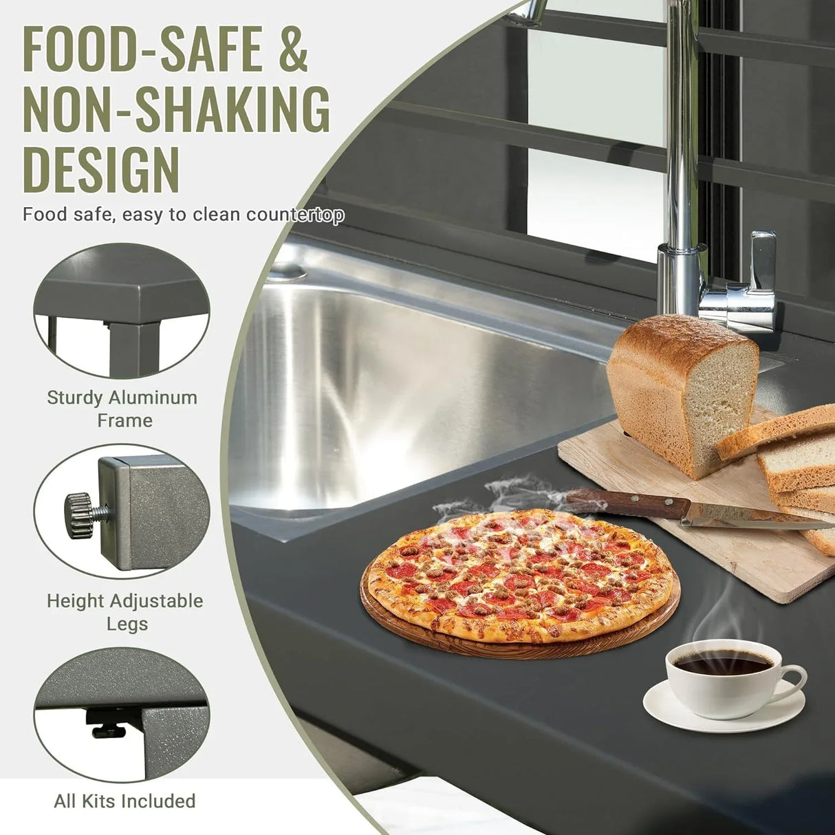 Aluminum Outdoor Kitchen Island With Stainless Steel Sink - Omega Lifestyles