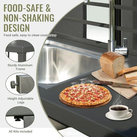 Aluminum Outdoor Kitchen Island With Stainless Steel Sink - Omega Lifestyles