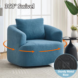 360-Degree Swivel Teddy Fleece Upholstered Accent Chair - Omega Lifestyles