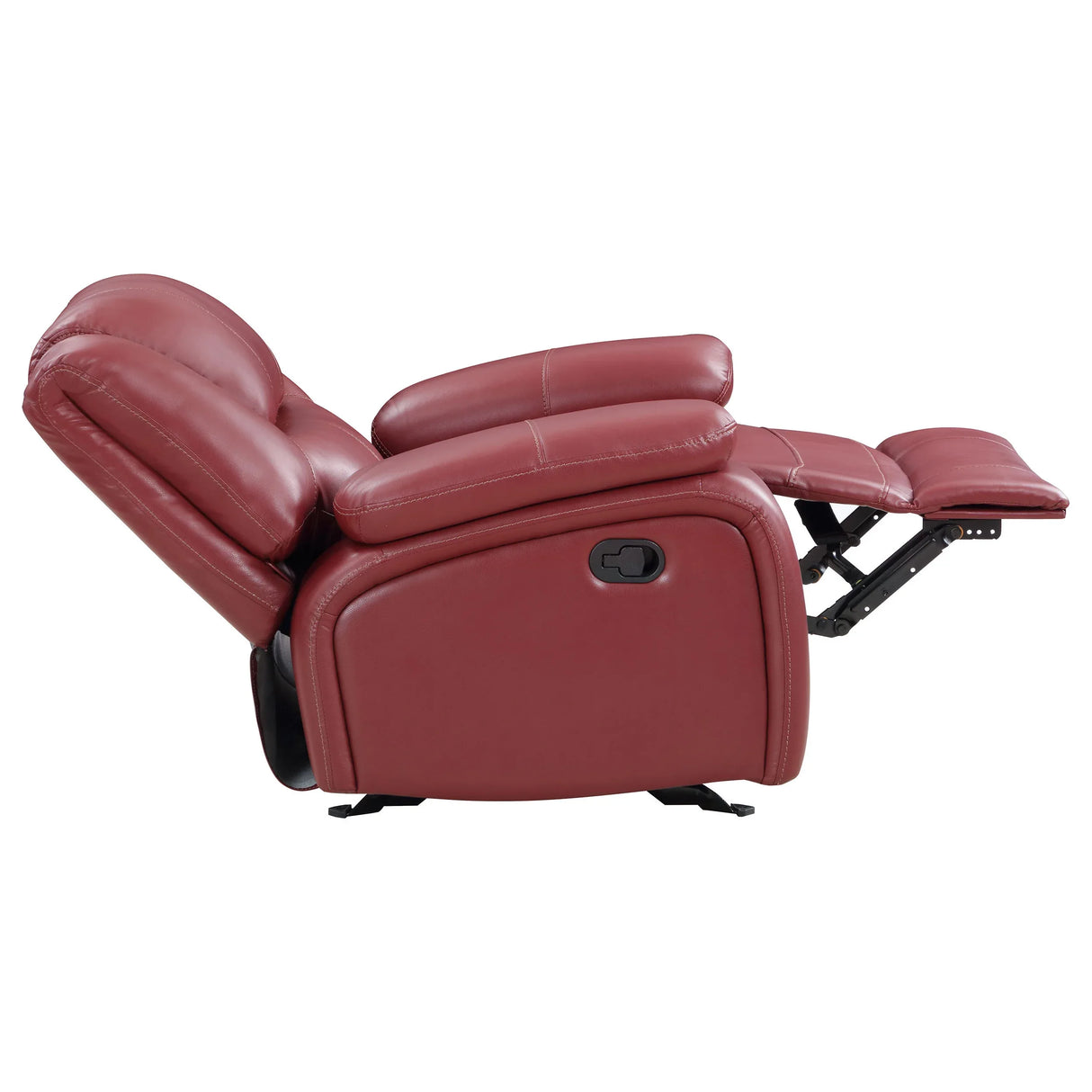 Red Upholstered Extra-Wide Glider Recliner Chair - Omega Lifestyles