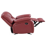 Red Upholstered Extra-Wide Glider Recliner Chair - Omega Lifestyles