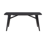 Black Synthetic Wood Fixed Top Dining Table - Omega Lifestyles