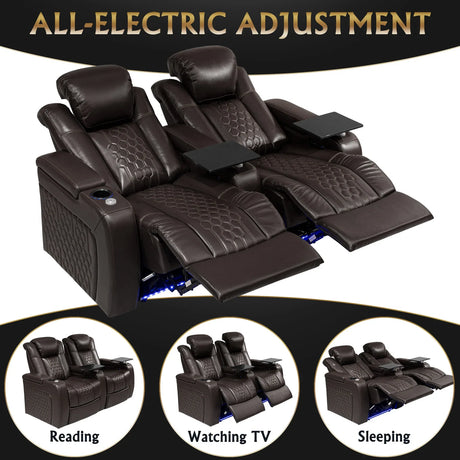 Power Recliner 2-Piece Genuine Leather Adjustable Chair - Omega Lifestyles