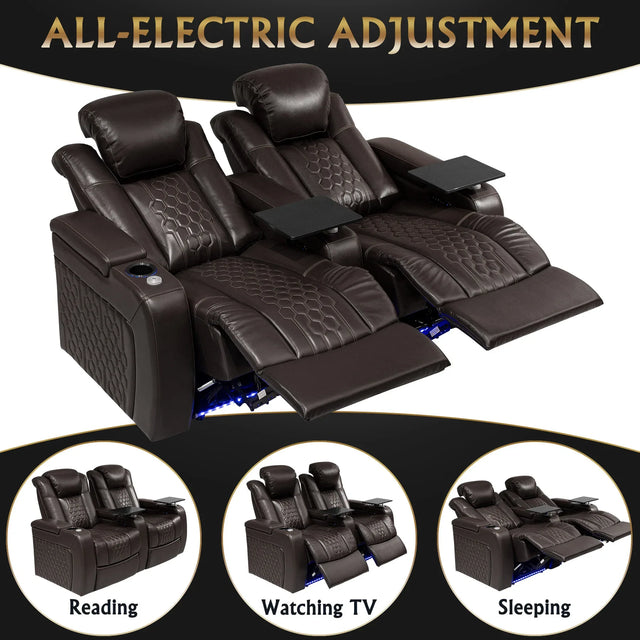 Power Recliner 2-Piece Genuine Leather Adjustable Chair - Omega Lifestyles