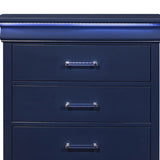 Transitional Blue LED Lighting Solid Wood Dresser - Omega Lifestyles