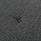 Mid-Century Button-Tufted Charcoal Fabric Chaise Lounge - Omega Lifestyles