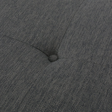 Mid-Century Button-Tufted Charcoal Fabric Chaise Lounge - Omega Lifestyles
