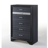 Modern Black Synthetic Wood 5-Drawer Chest - Omega Lifestyles