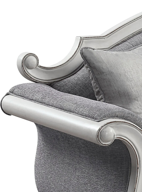 Gray Fabric Pocket Coil Loveseat With 3 Pillows - Omega Lifestyles