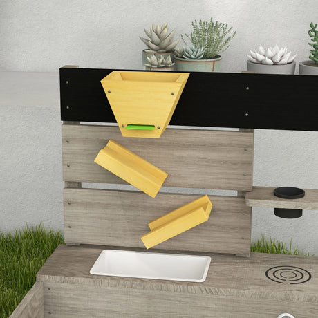 Wooden Kids Outdoor Sandbox With Kitchen Playset - Omega Lifestyles