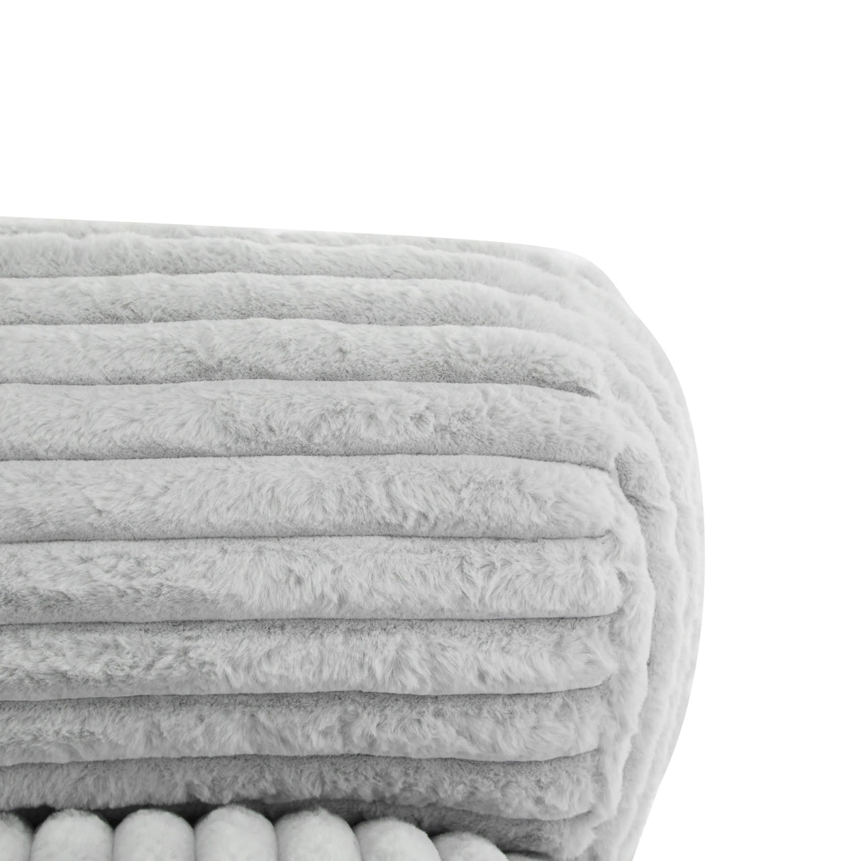 Soft Foldable Light Gray Faux-Fur Bean Bag Lounge Chair - Omega Lifestyles