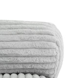 Soft Foldable Light Gray Faux-Fur Bean Bag Lounge Chair - Omega Lifestyles