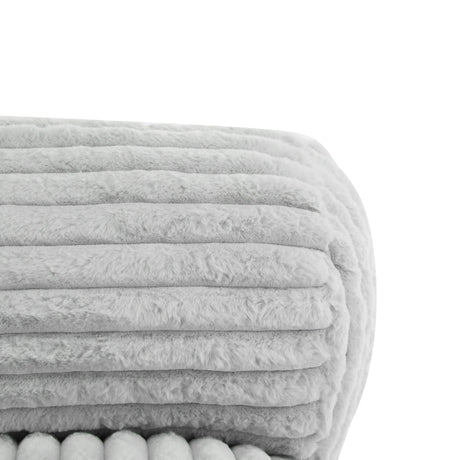 Soft Foldable Light Gray Faux-Fur Bean Bag Lounge Chair - Omega Lifestyles