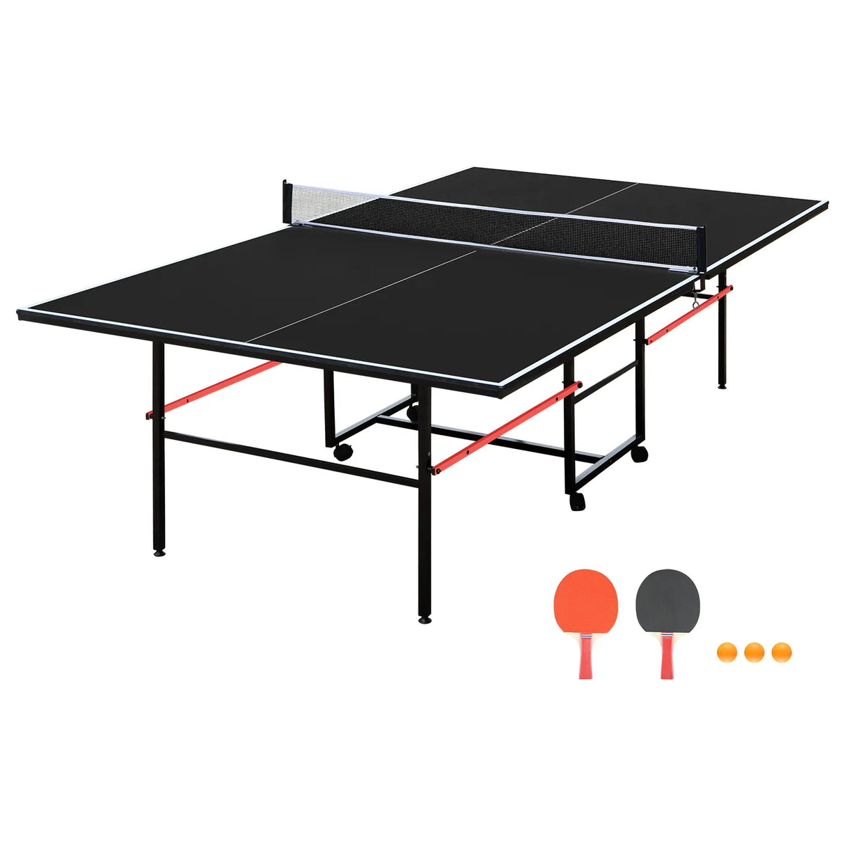 Professional 9ft Foldable Indoor Table Tennis Table Set - Omega Lifestyles