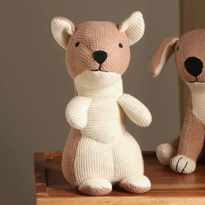 Soft Handmade Cotton Knit Plush Puppy Toy - Omega Lifestyles