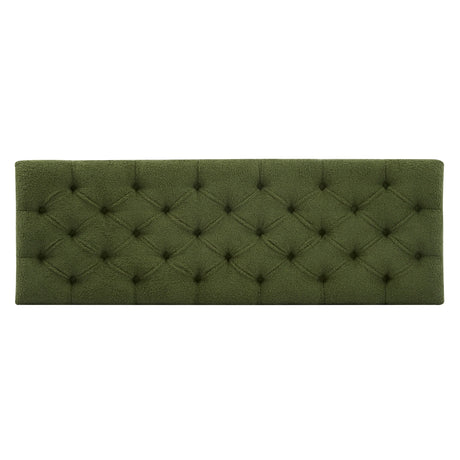 Green Boucle Ottoman Bench With Storage And Seating - Omega Lifestyles