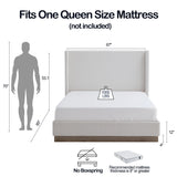 Queen Upholstered Wingback Bed Frame With Boucle Fabric - Omega Lifestyles