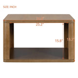 Natural Farmhouse Square Coffee Table With Storage - Sleep Galleria