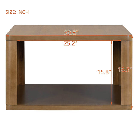Natural Farmhouse Square Coffee Table With Storage - Sleep Galleria