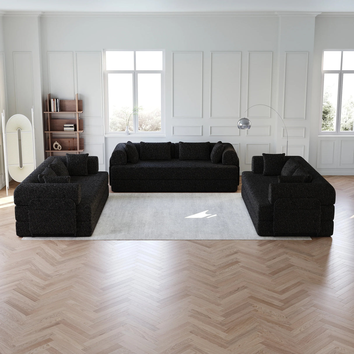 Convertible Chenille Sleeper Sofa Bed With Storage Pocket - Omega Lifestyles