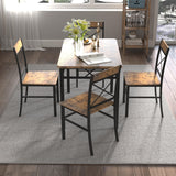 Compact Industrial MDF Metal Dining Table Set for 4 - Omega Lifestyles