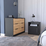 2-Piece Modern Black Particle Board Bedroom Set
