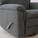 Cozy Gunmetal Manual Swivel Recliner With Microfiber - Omega Lifestyles