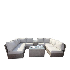 Outdoor 10-Piece Weather-Resistant Patio Wicker Sectional Set - Omega Lifestyles
