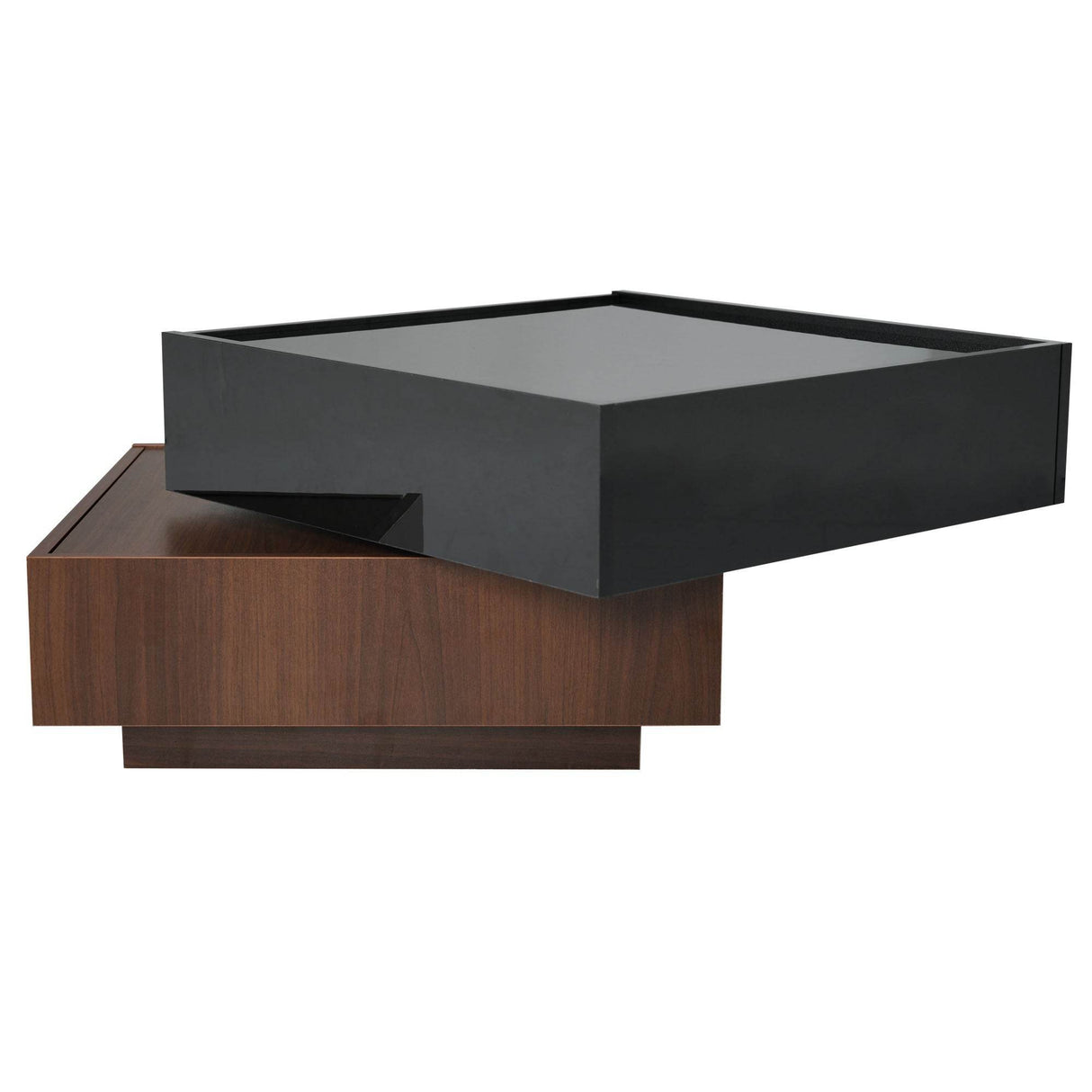 360 Degree Rotating Square Coffee Table With Drawers - Omega Lifestyles