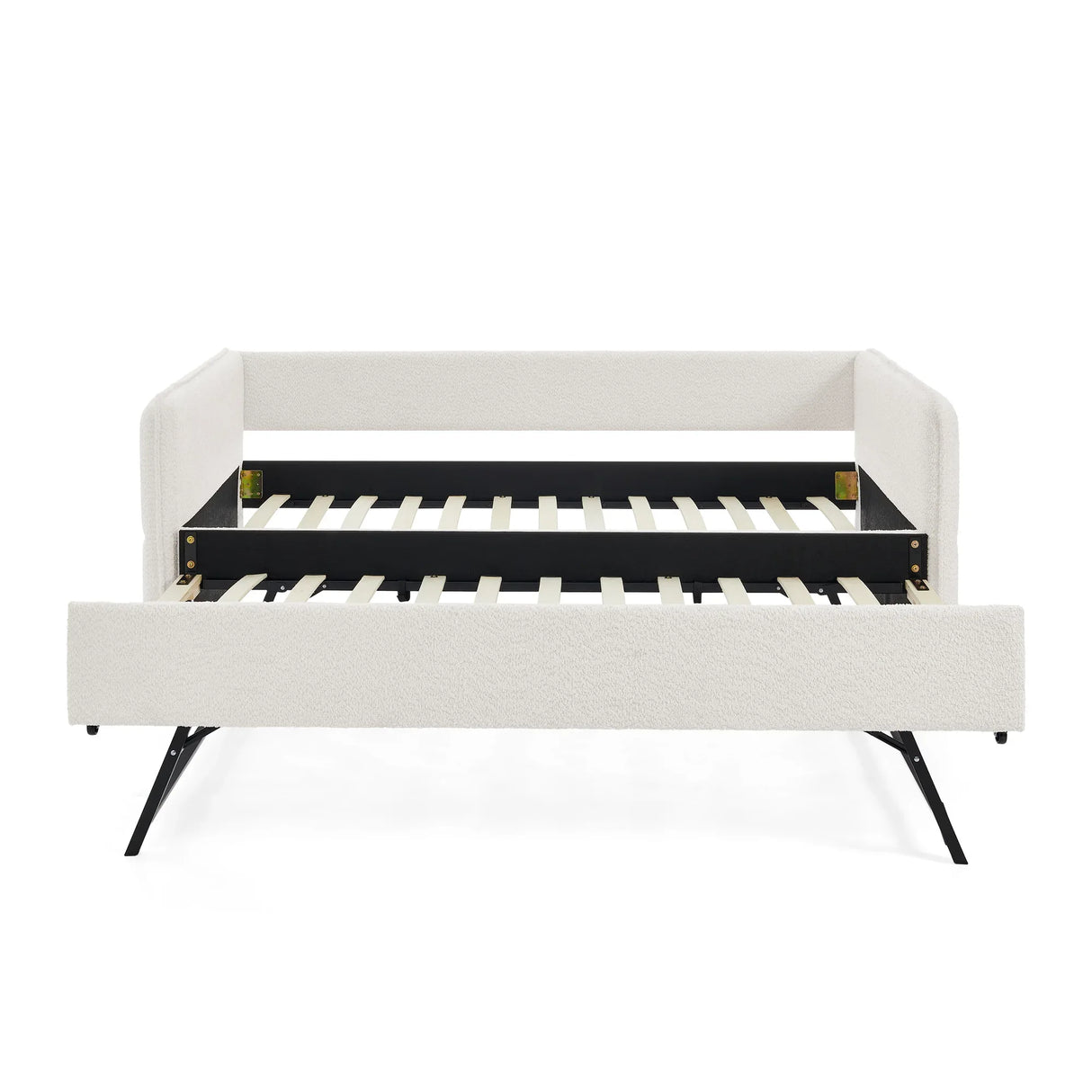 Twin Upholstered Boucle Daybed With Functional Trundle - Omega Lifestyles