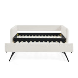 Twin Upholstered Boucle Daybed With Functional Trundle - Omega Lifestyles